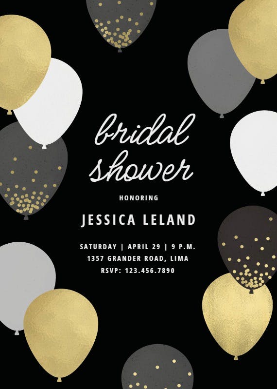 Luxe balloons - bridal shower invitation