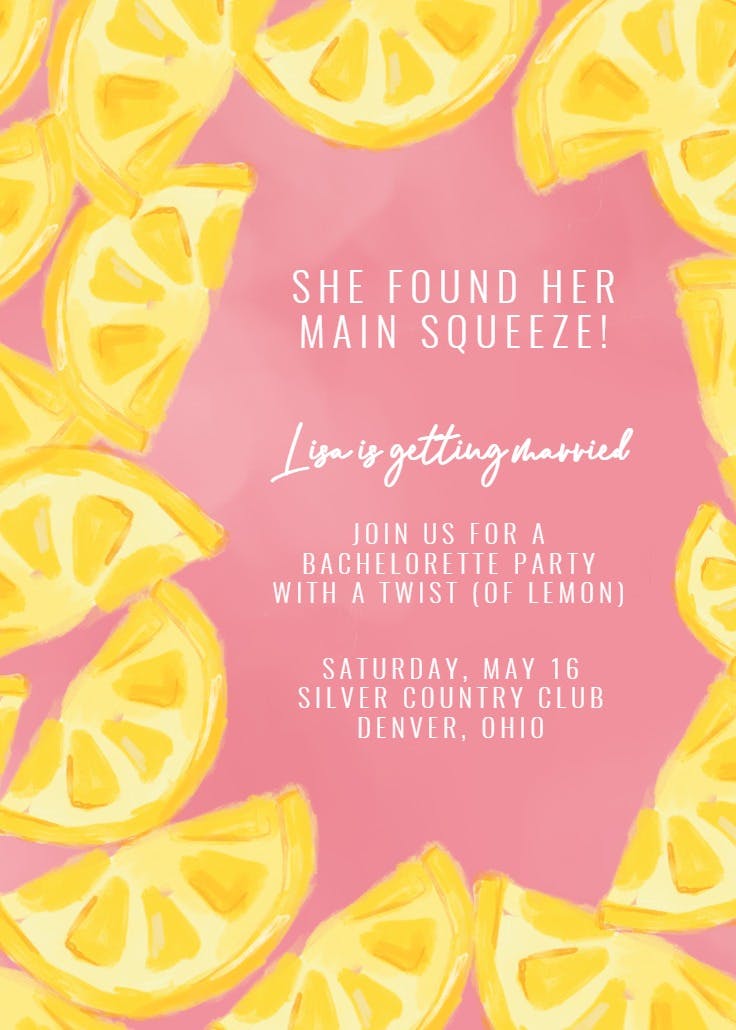 Main squeeze - bridal shower invitation