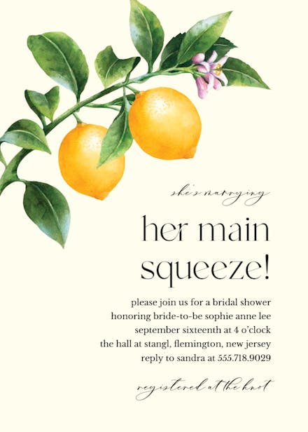 Main squeeze - bridal shower invitation