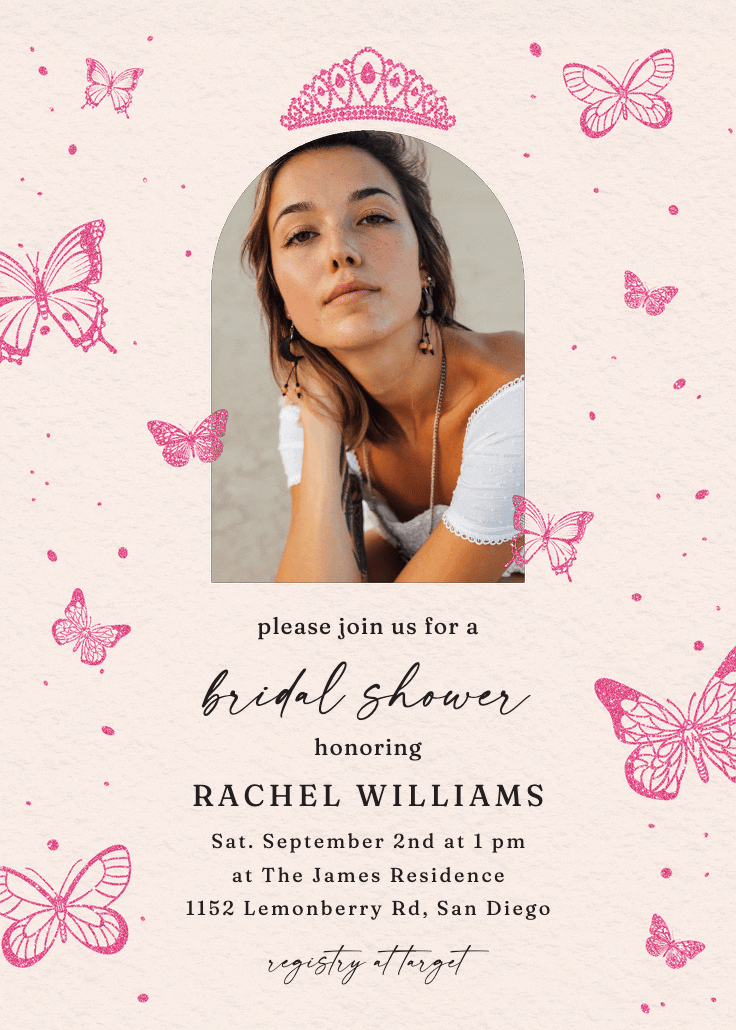 Mariposas - bridal shower invitation