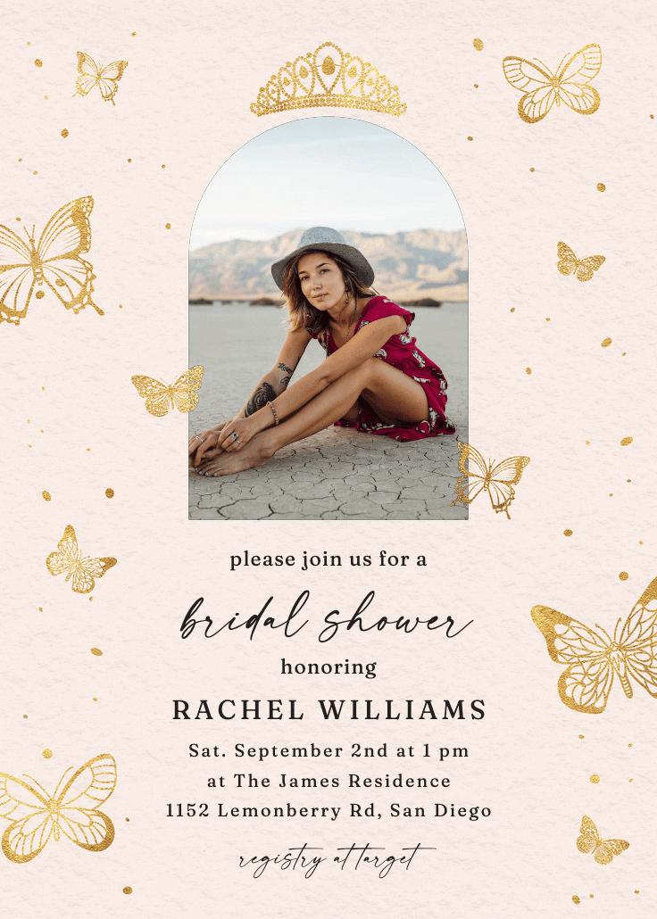 Mariposas - bridal shower invitation