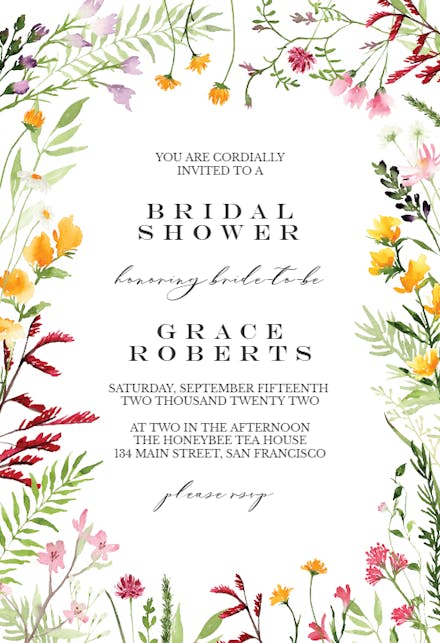 Meadow Flowers - Party Invitation