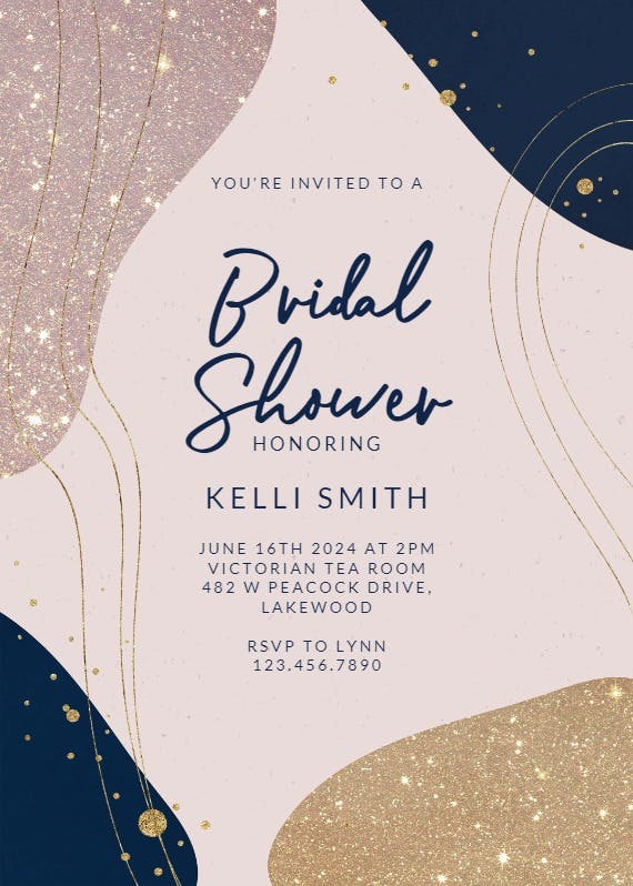 Modern abstract shapes - bridal shower invitation