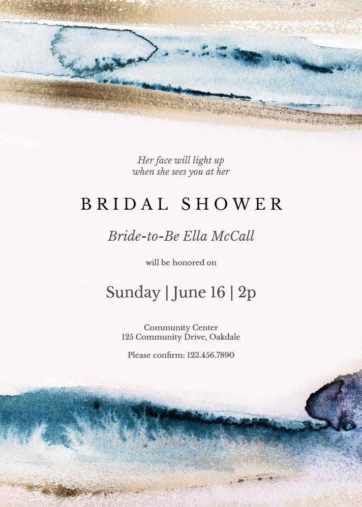 Modern fluid - bridal shower invitation