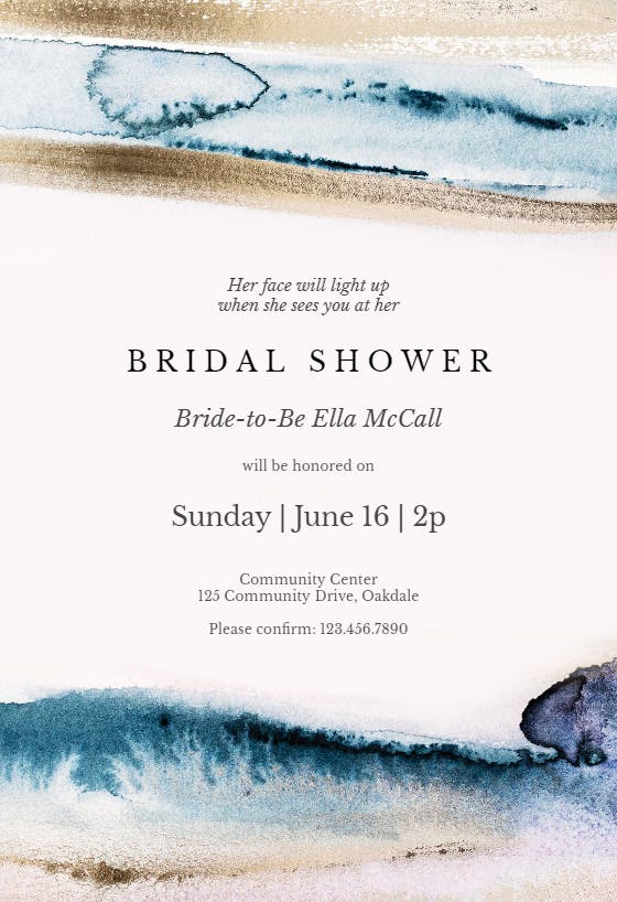 Modern fluid -  invitación para bridal shower
