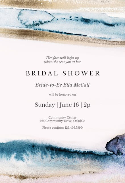 Modern Fluid - Bridal Shower Invitation