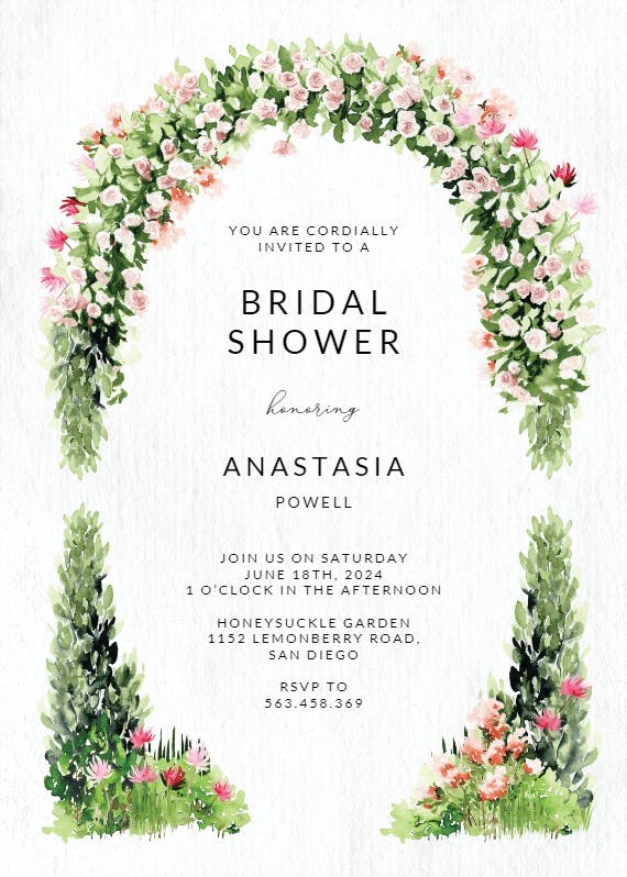 Monets garden -  invitación para bridal shower