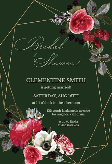 Moody Flowers - Bridal Shower Invitation Template | Greetings Island