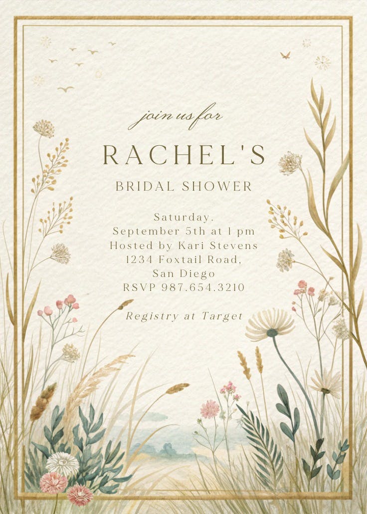 Nature's vow - bridal shower invitation
