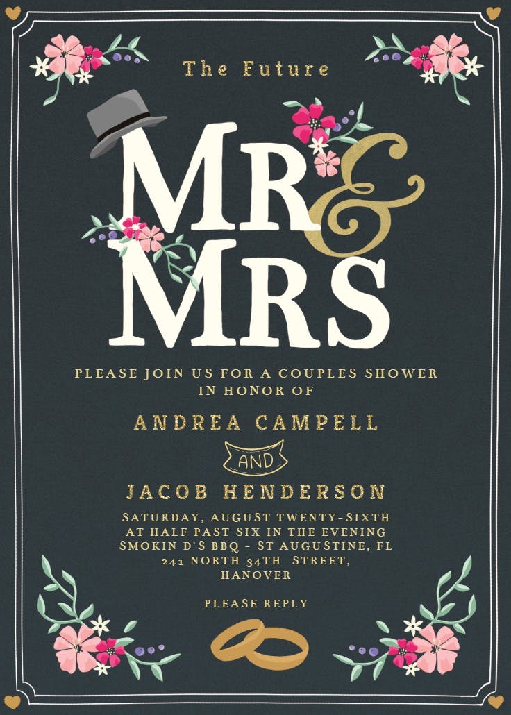 New titles - bridal shower invitation