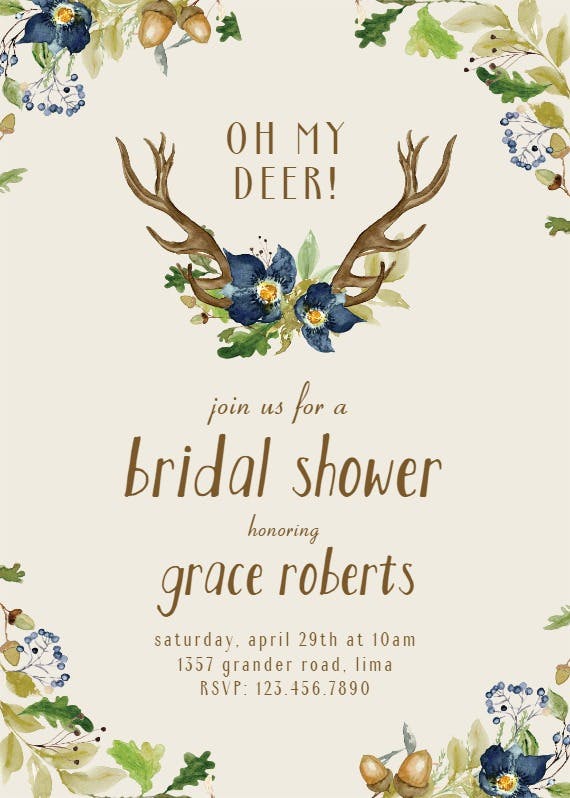 Oak and berry - bridal shower invitation