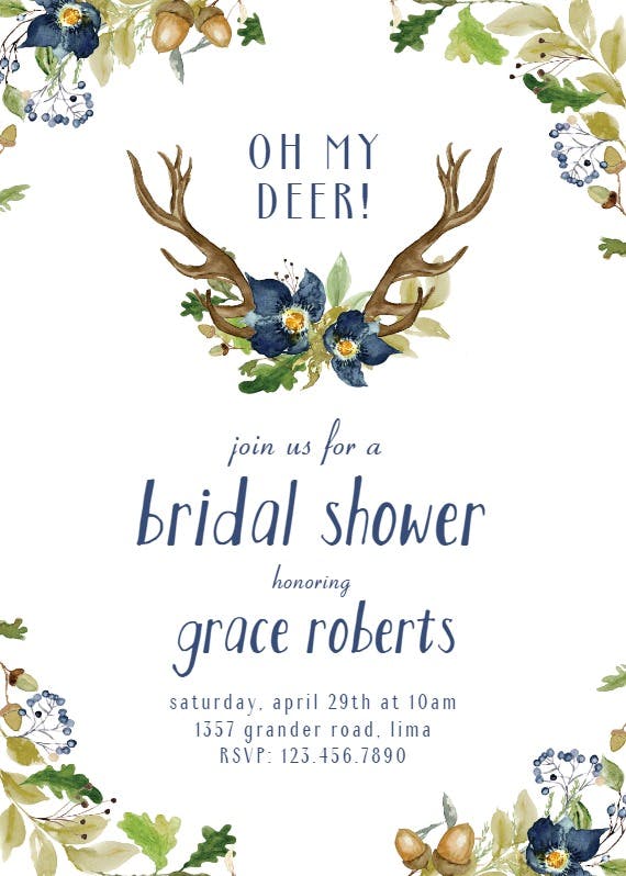 Oak and berry - bridal shower invitation