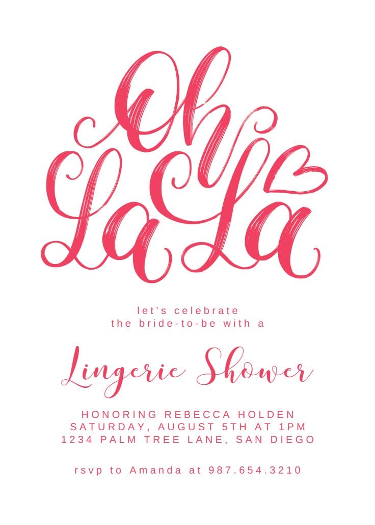 Oh la la - bridal shower invitation