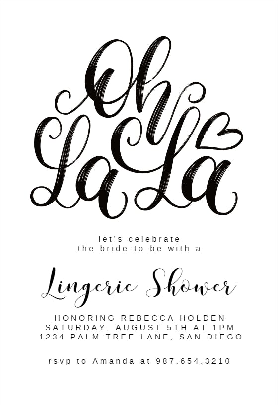 Oh la la - bridal shower invitation
