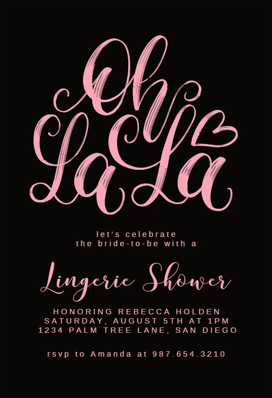 Oh la la - bridal shower invitation