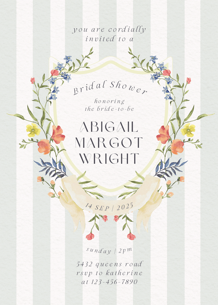 Ornate frame - bridal shower invitation