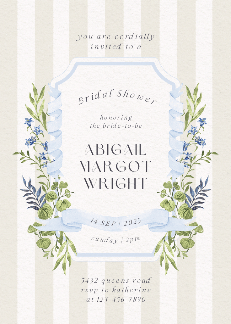 Ornate frame - bridal shower invitation