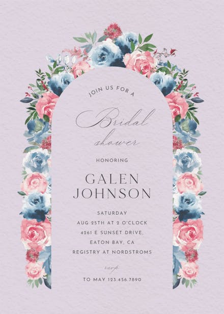 Painted petals - bridal shower invitation