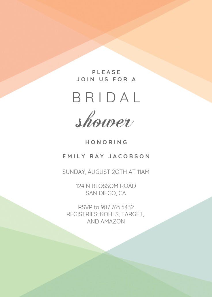 Pastel pattern - bridal shower invitation