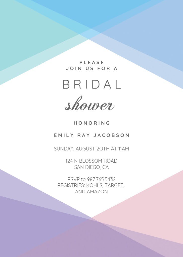 Pastel pattern - invitación para bridal shower