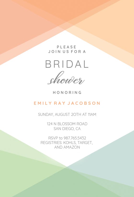 Pastel pattern -  invitación para bridal shower