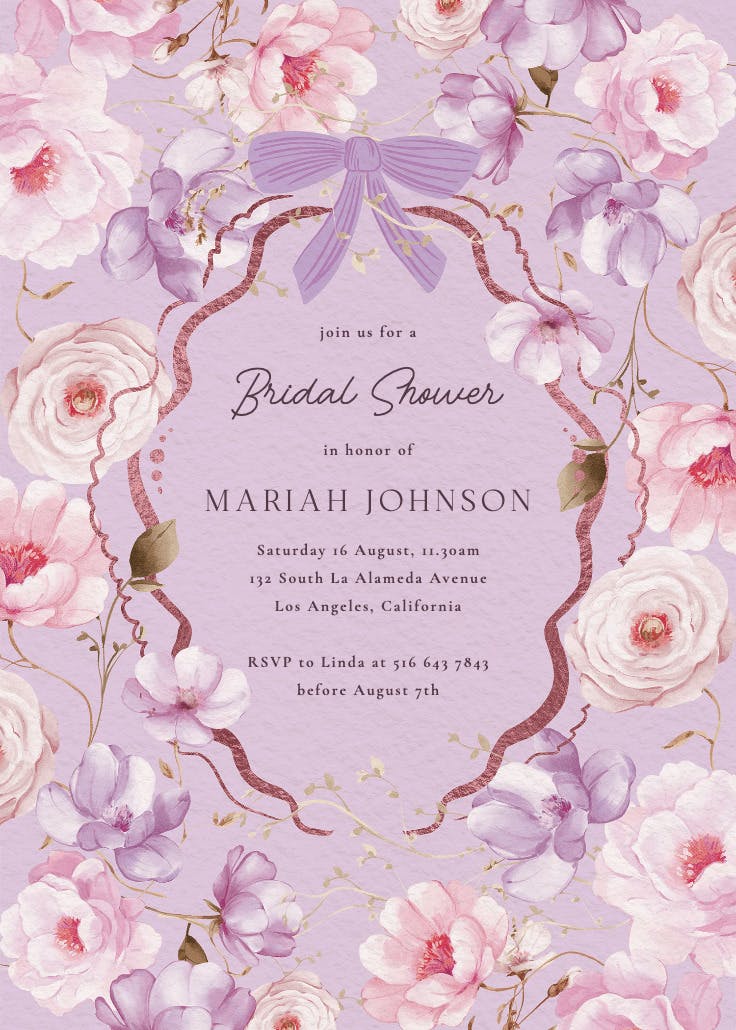 Peachy blooms - invitación para bridal shower