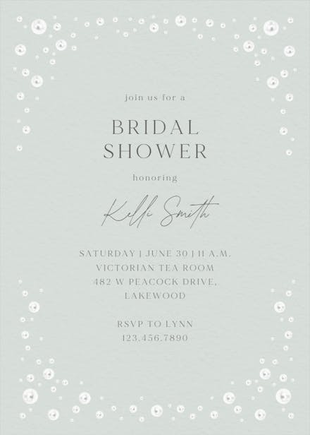 Pearls frame - bridal shower invitation
