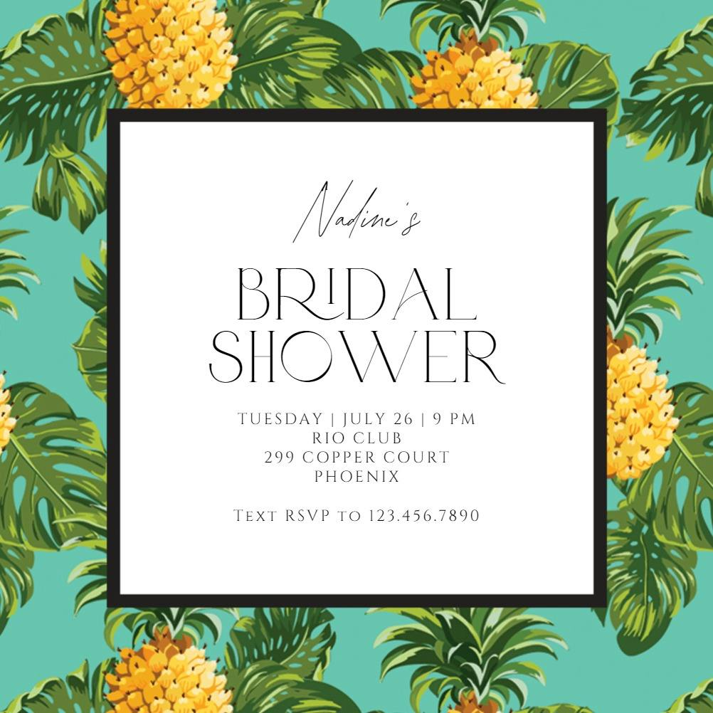 Pineapple shower -  invitación para bridal shower