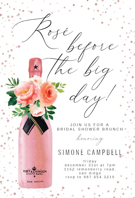 Pink Champagne - Bridal Shower Invitation