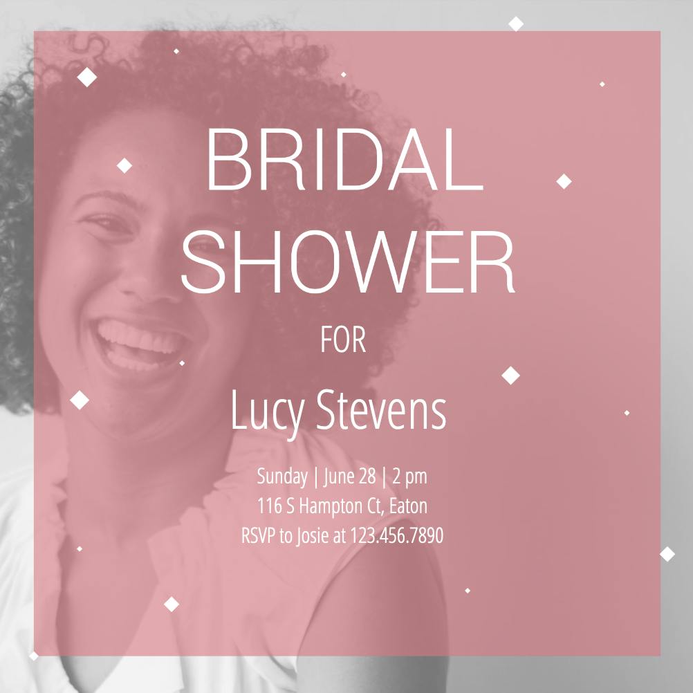 Pink-filtered photo - bridal shower invitation
