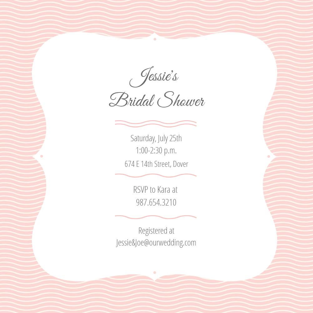 Pinstripe pink - bridal shower invitation