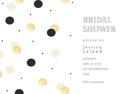 Polka dotted - bridal shower invitation