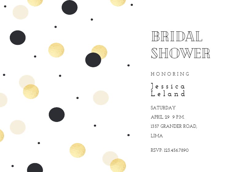 Polka dotted - bridal shower invitation