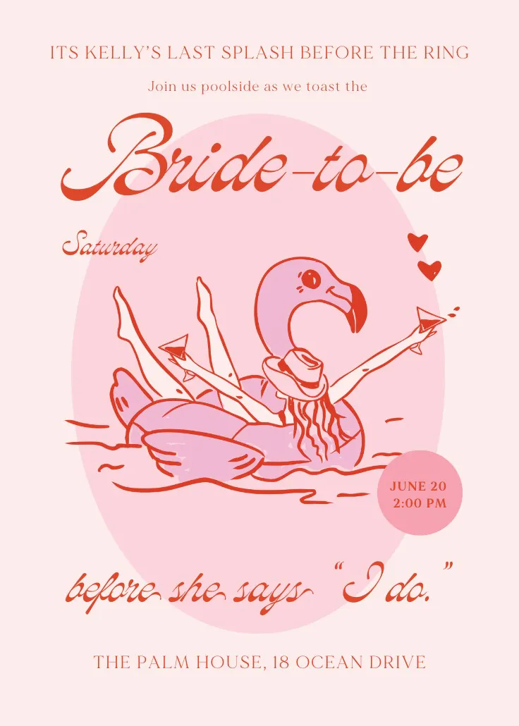 Poolside bride - davetiye