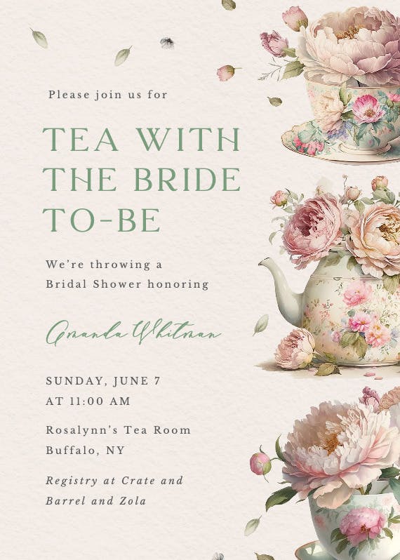 Prim and proper - bridal shower invitation