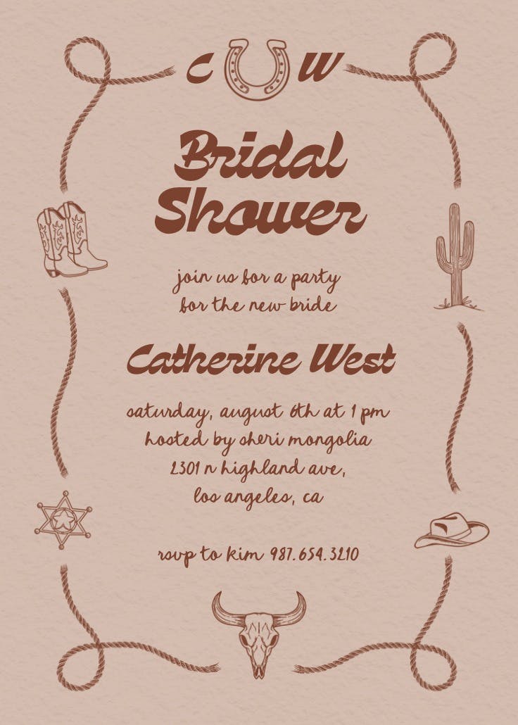 Retro ranch - bridal shower invitation