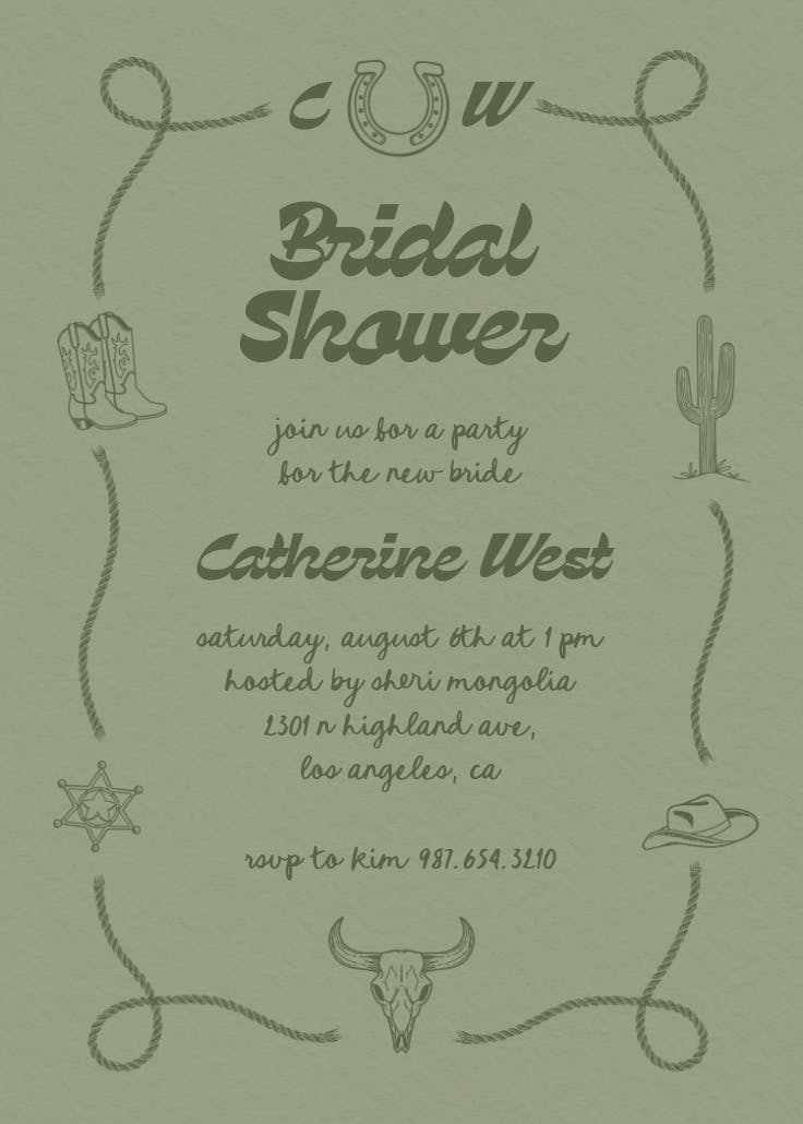 Retro ranch - bridal shower invitation