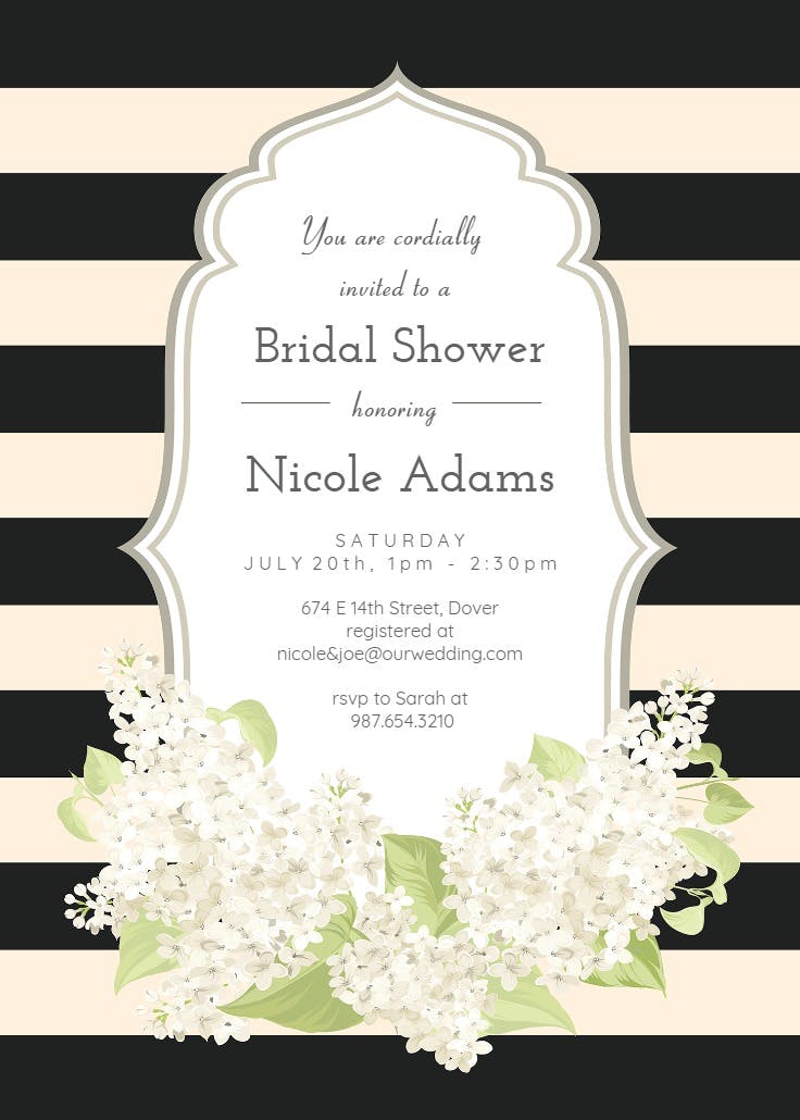 Romantic frame - invitación para bridal shower