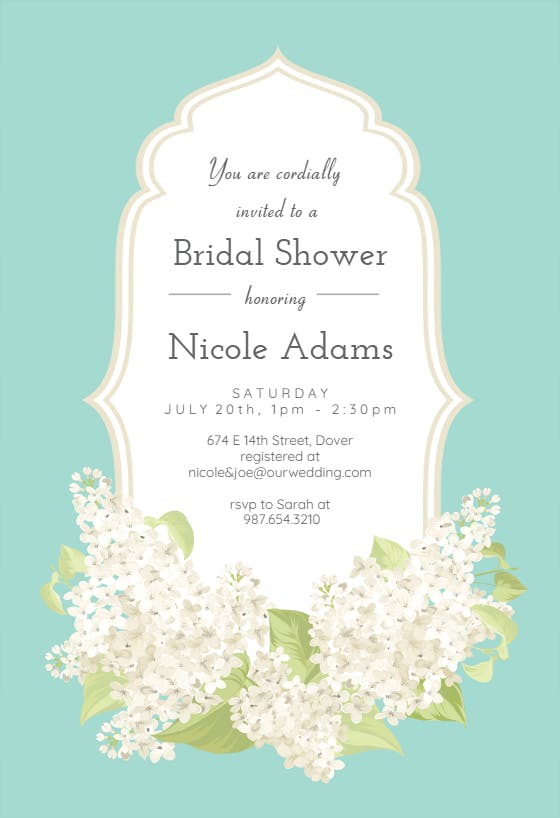 Romantic frame -  invitación para bridal shower