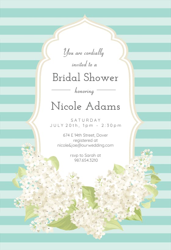 Romantic frame - bridal shower invitation