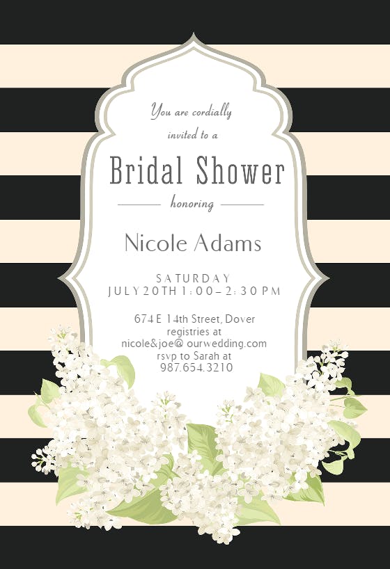 Romantic frame -  invitación para bridal shower