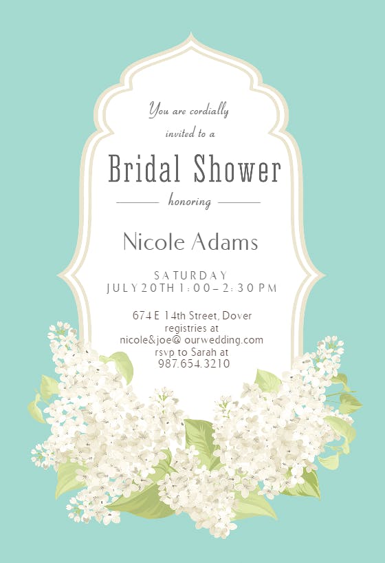 Romantic frame - bridal shower invitation