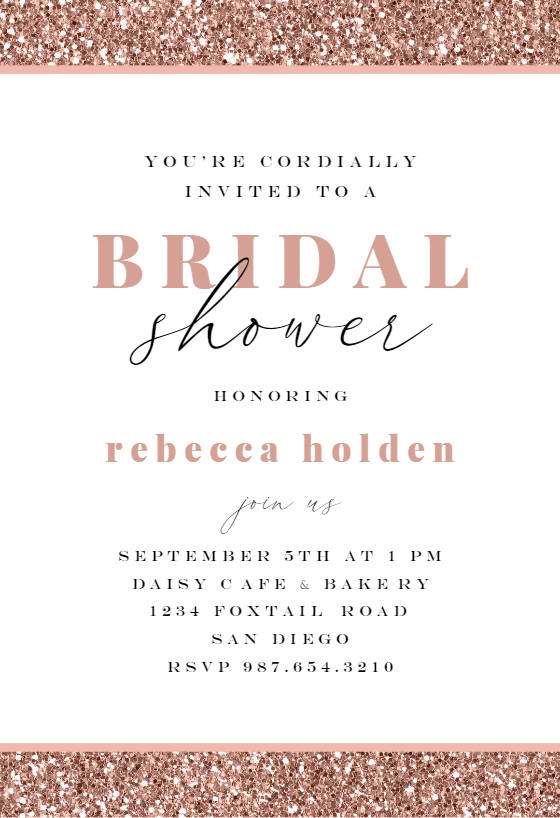 Bridal Shower Invitation and Thank You Cards Bridal Shower Invitation Template Package Bridal Shower Invitation Gold Glitter Confetti