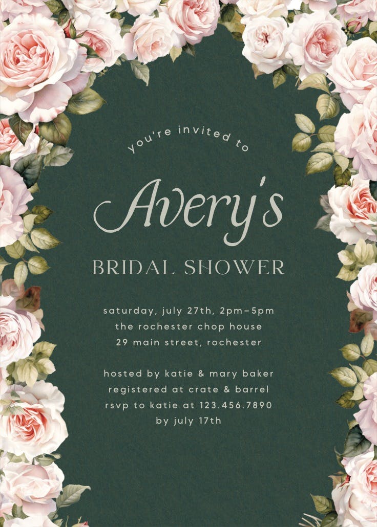 Rosy romance - invitation