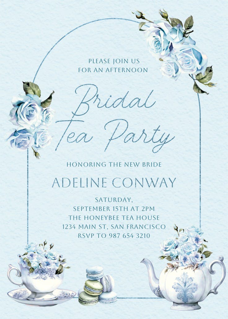 Rosy tea - bridal shower invitation