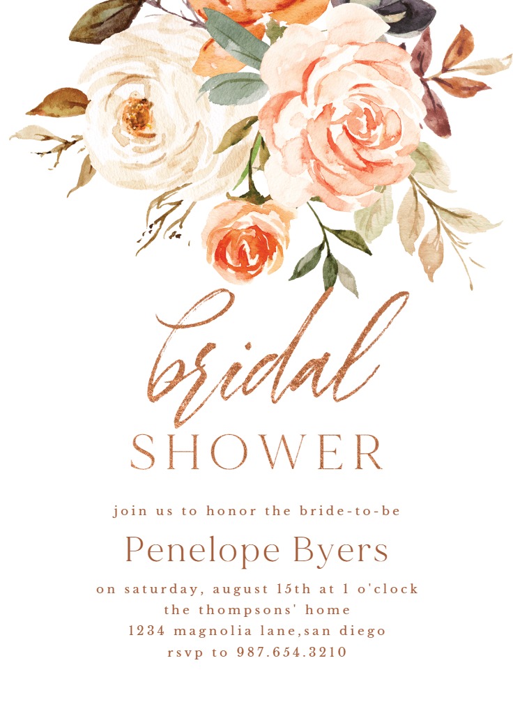 Rustic Roses - Bridal Shower Invitation Template | Greetings Island