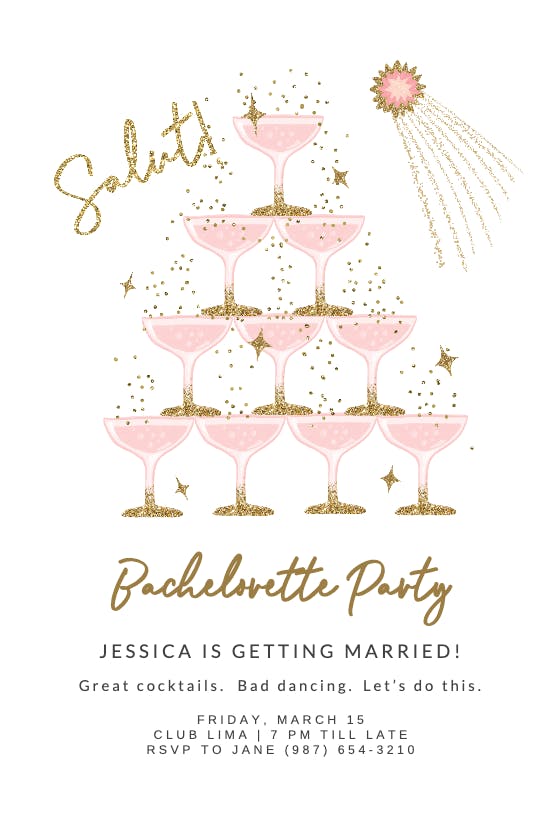 Salut - bachelorette party invitation