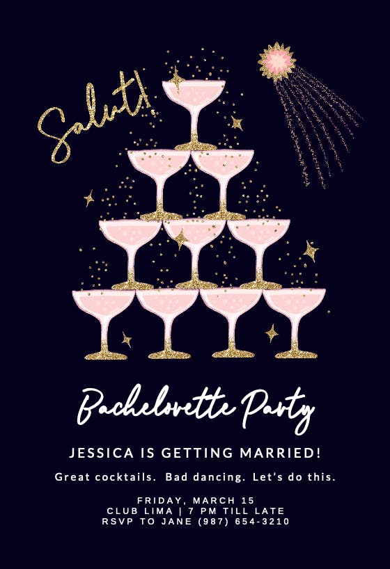 Salut - bachelorette party invitation