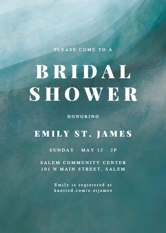 Sands of love -  invitación para bridal shower
