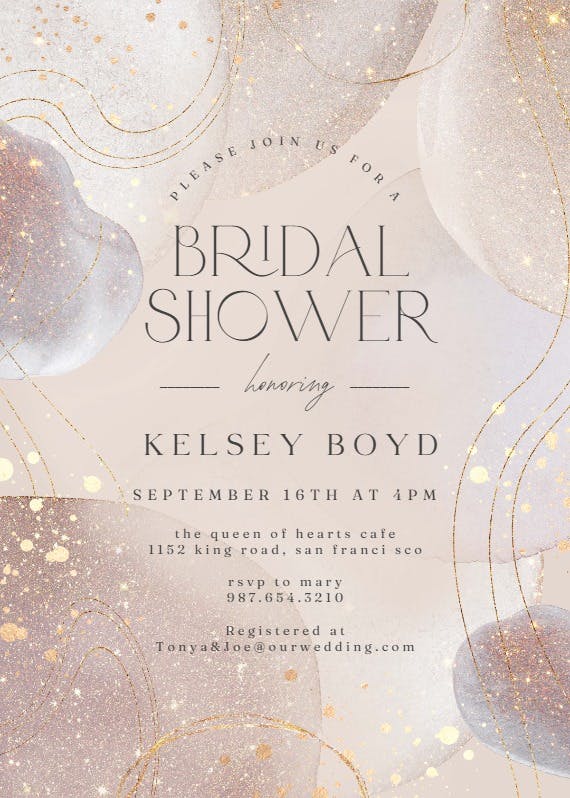Shimmering shapes - bridal shower invitation